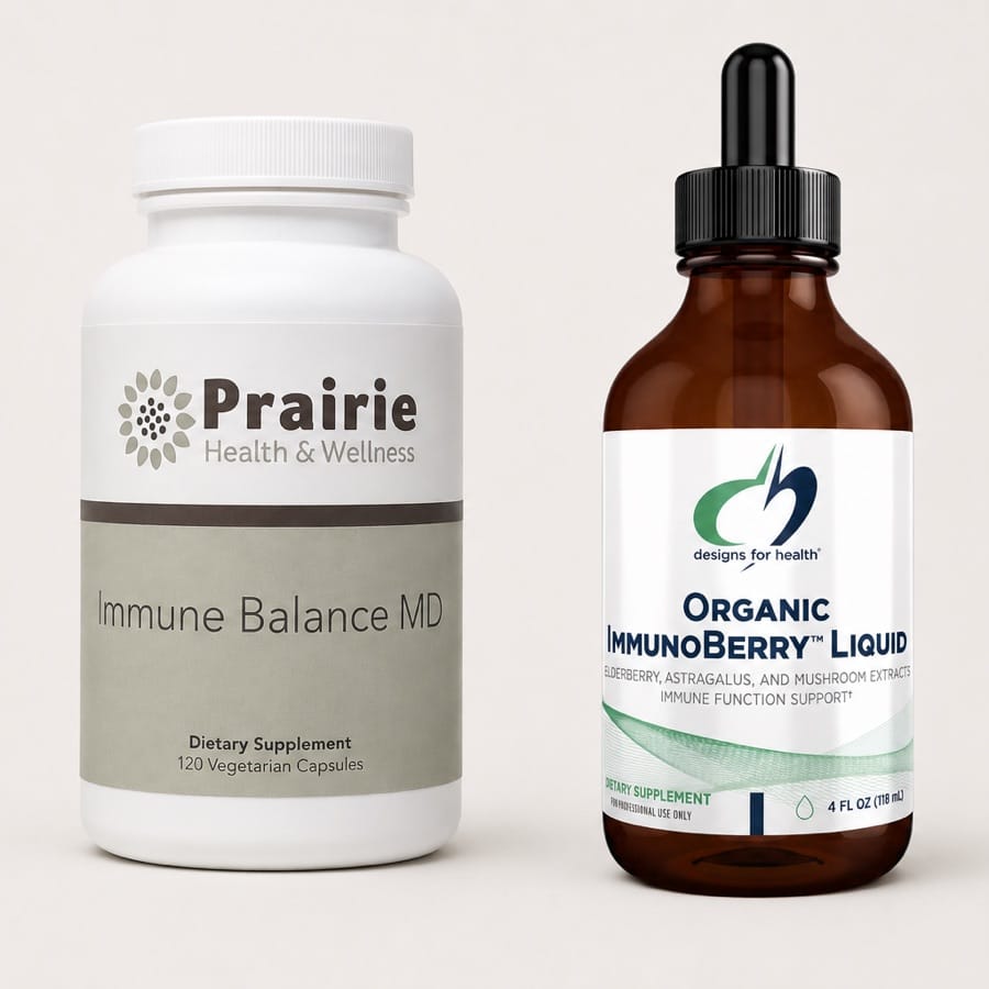 Immune Balance MD and Organic ImmunoBerry Liquid